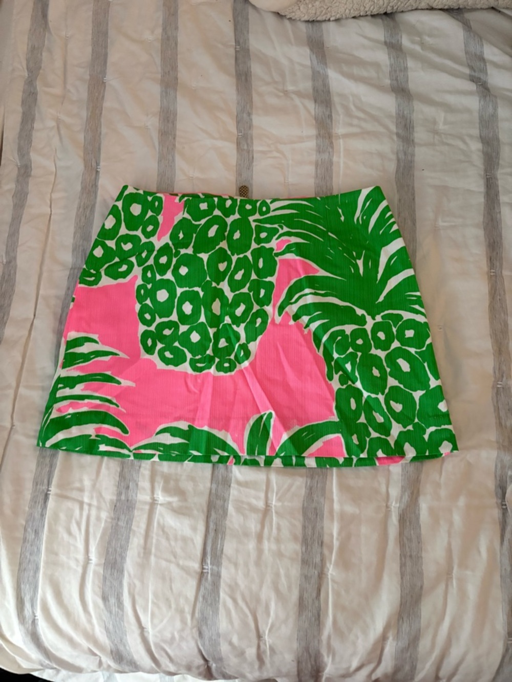 Lilly Pulitzer Pink and Green Tropical Mini Skirt